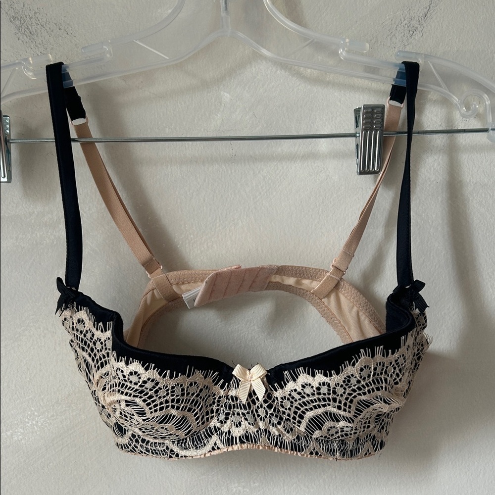 Mimi Holliday silk balconet bra 32C lace bows